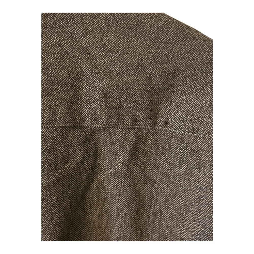 Tommy Hilfiger Men’s Brown Button Down‎ Shirt XL Contrast Cuffs 100% Cotton